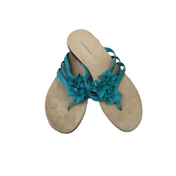 Croft& Barrow Women's Turquoise Sandals - Picture 1 of 5